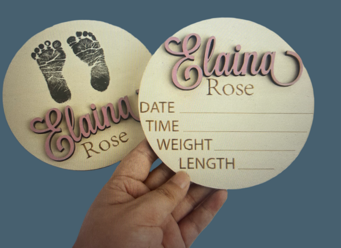 Baby announcement & Foot Print display