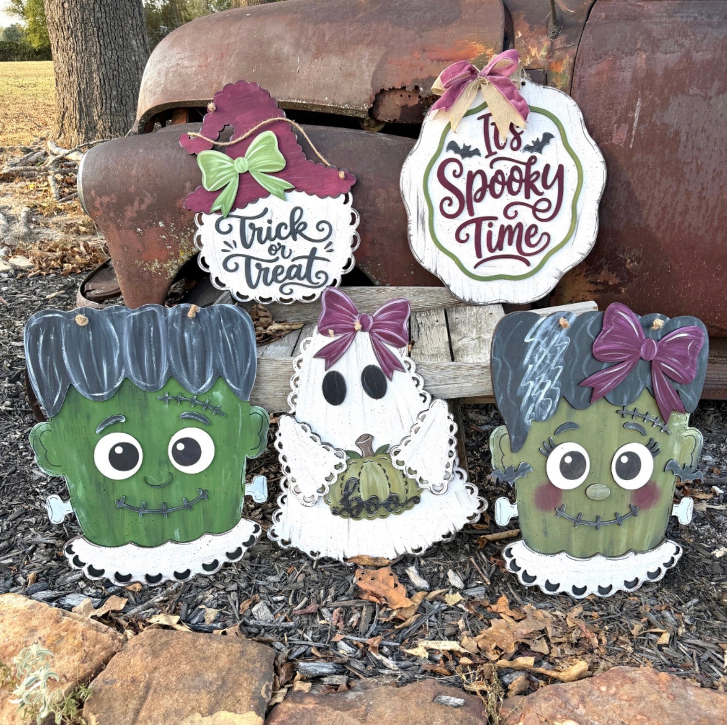 DIY Girl Frankenstein Door Hanger Cutout