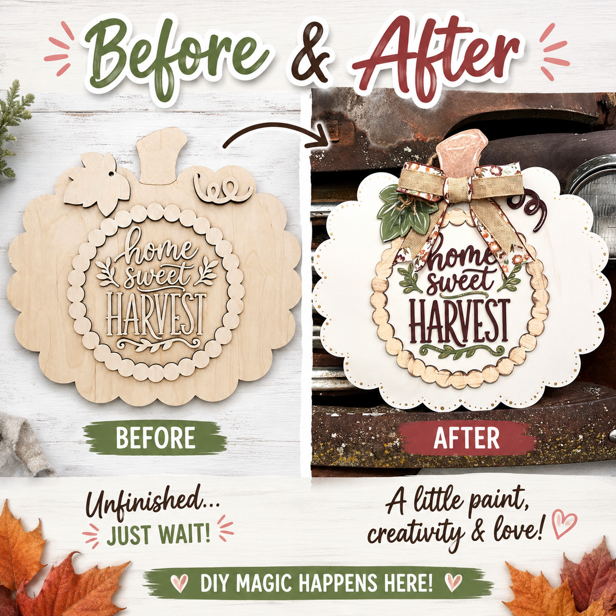 DIY Home Sweet Harvest Pumpkin sign