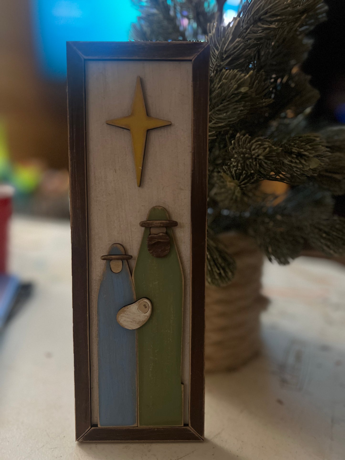 Mary and Joseph standing sign