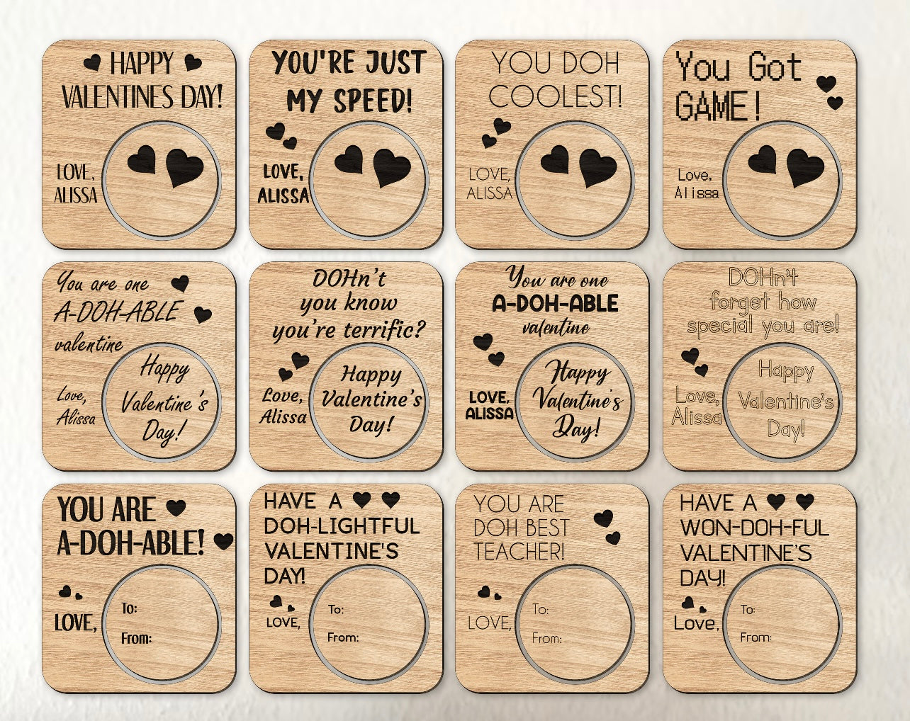 Play Doh holder Valentines (Set of 12)