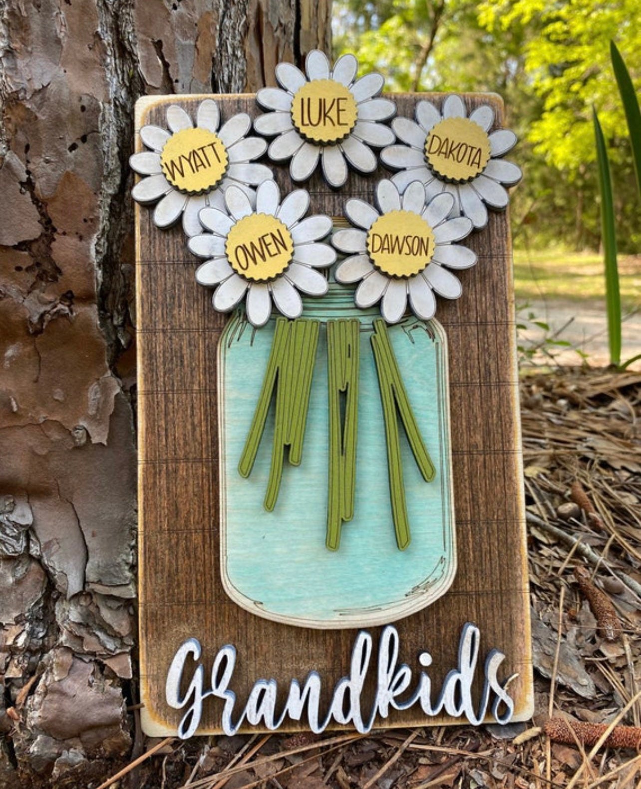 Grandkids flower sign