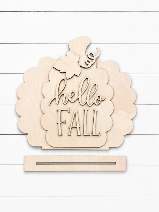 DIY Hello Fall Pumpkin Shelf sitter