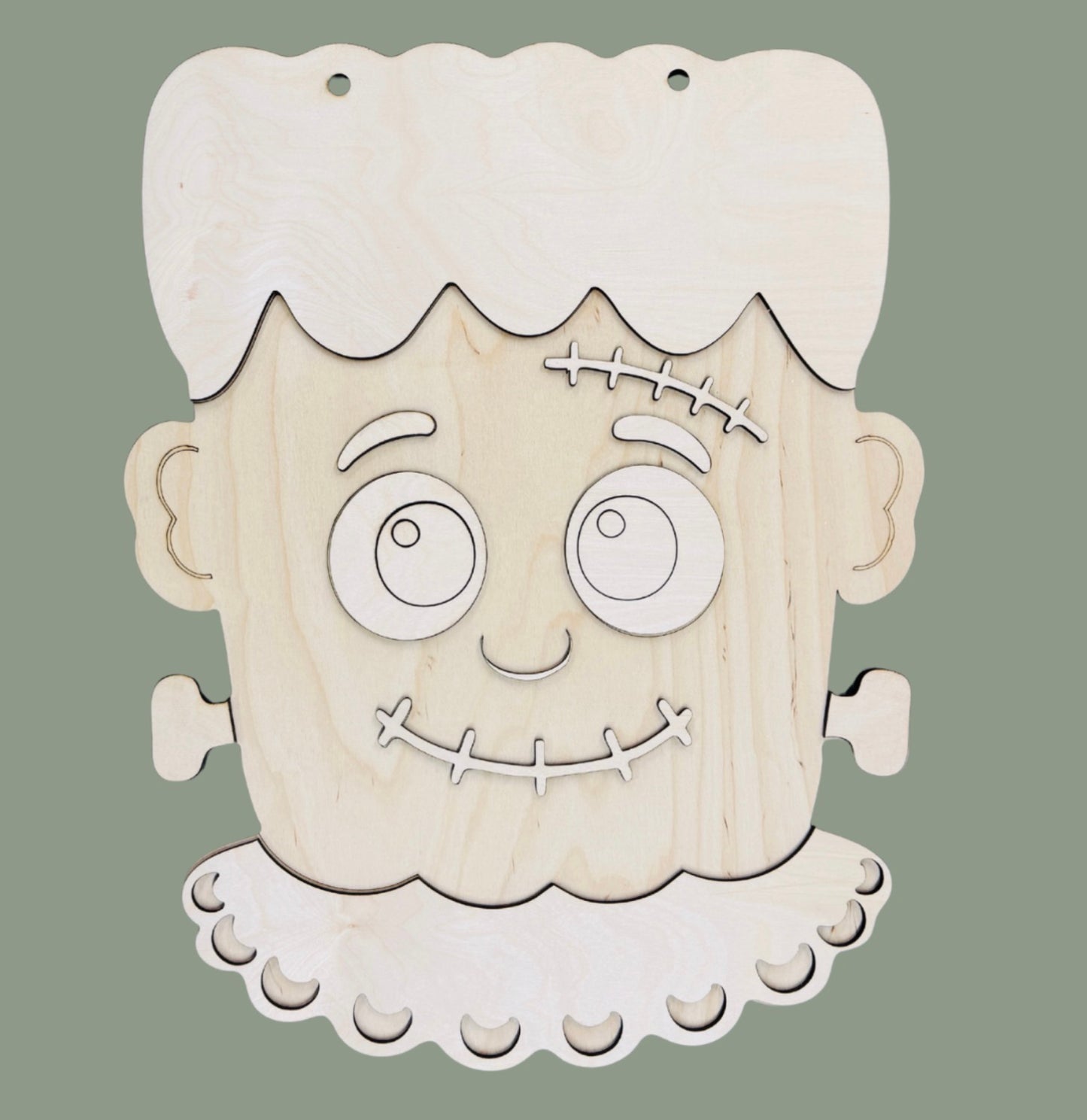 DIY Boy Frankenstein Door Hanger Cutout