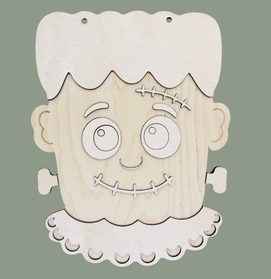 DIY Boy Frankenstein Door Hanger Cutout