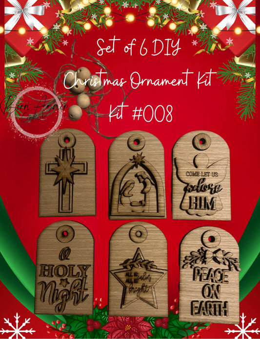 Religious Christmas Ornament tags Kit #008