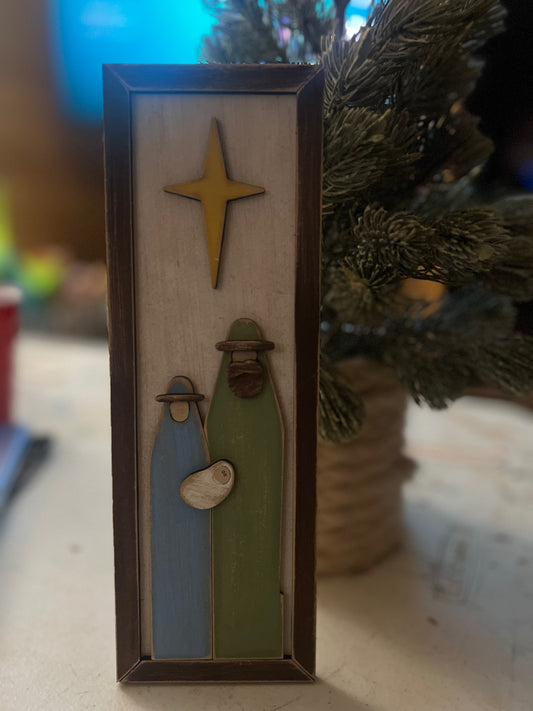 Mary and Joseph standing sign