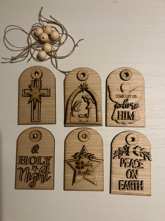 Religious Christmas Ornament tags